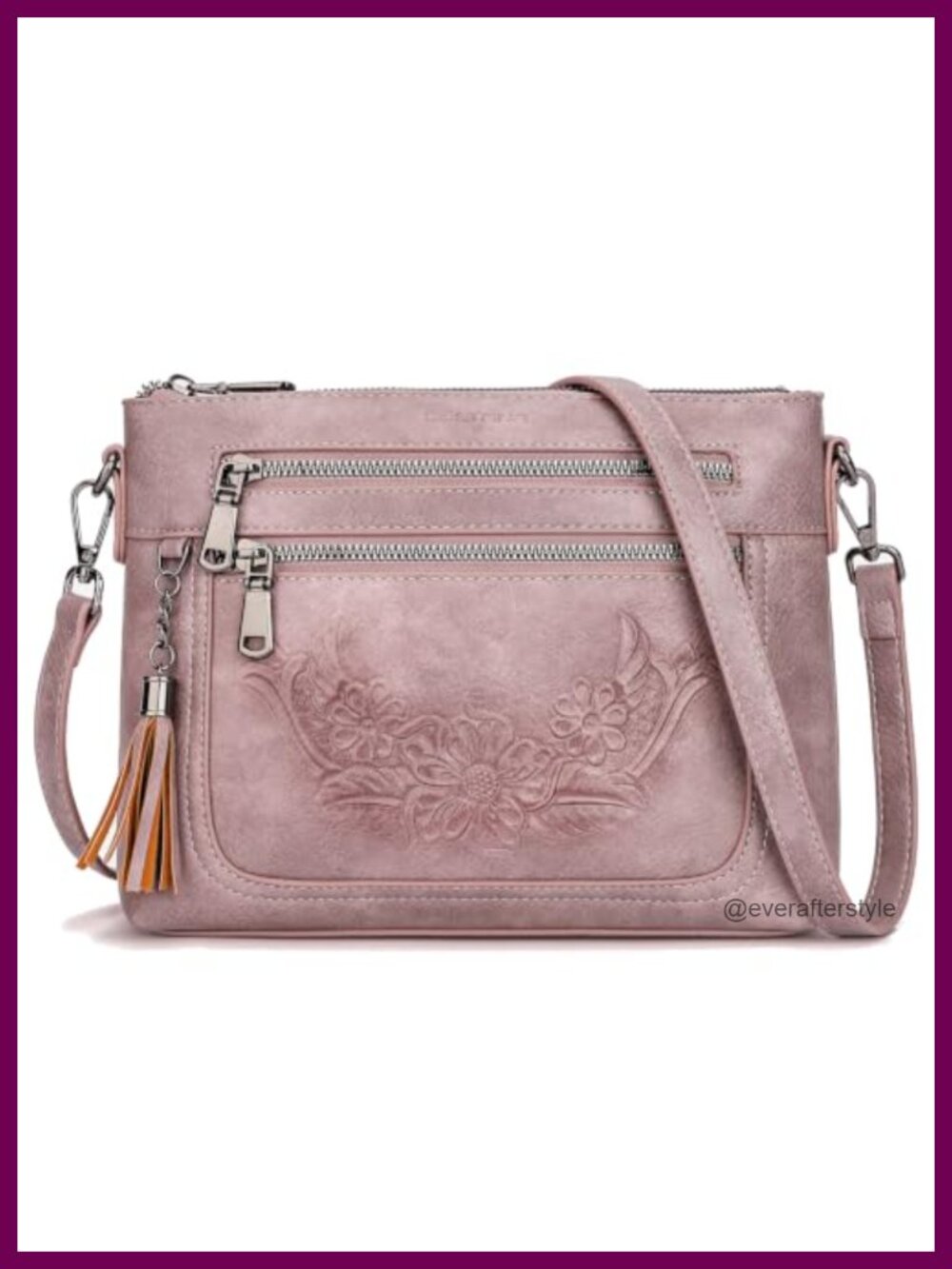 Small PU Leather Crossbody Bag Multi Pocket Purse for Travel